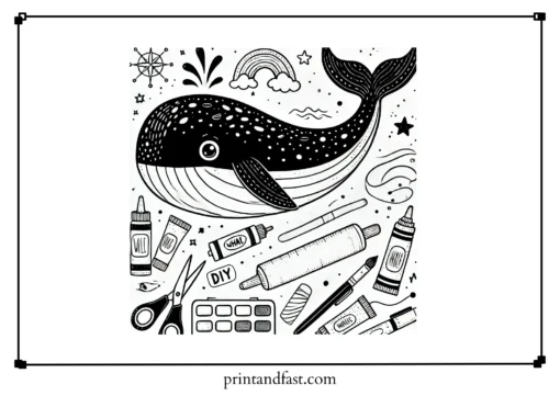 DIY whale coloring page 1