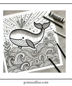 Inspirational whale coloring page 1