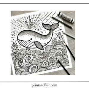 Inspirational whale coloring page 1