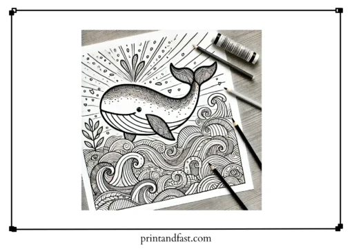 Inspirational whale coloring page 1