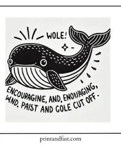 Motivational whale coloring page 2 1