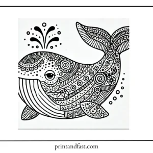 Personalized whale coloring page 1