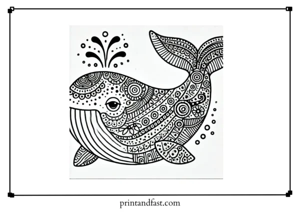 Personalized whale coloring page 1