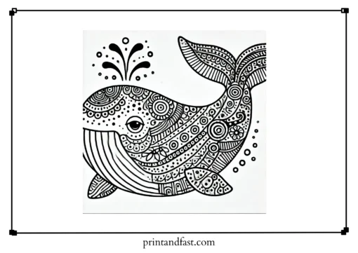 Personalized whale coloring page 2