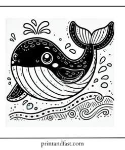 Playful whale coloring page 2 1