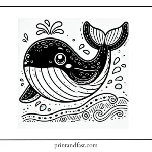 Playful whale coloring page 2 1