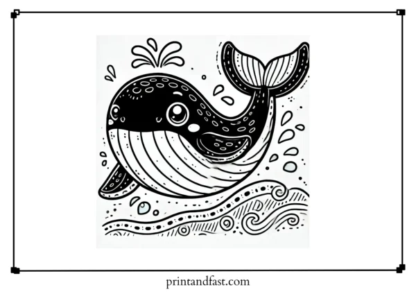 Playful whale coloring page 2 1