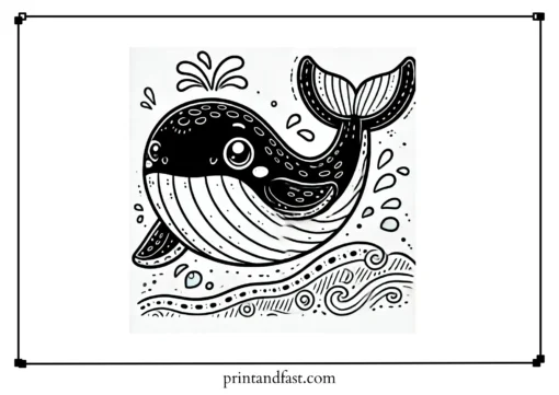 Playful whale coloring page 2 3