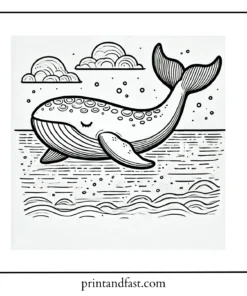 Relaxing whale coloring page 1