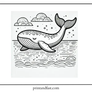 Relaxing whale coloring page 1