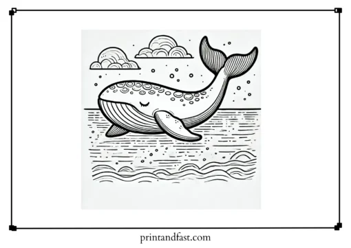 Relaxing whale coloring page 1