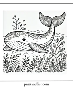 Relaxing whale coloring page 2 1