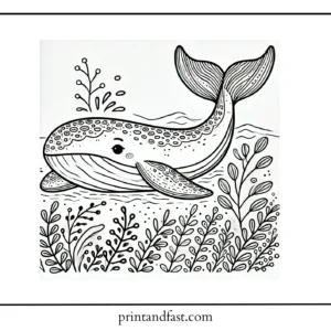 Relaxing whale coloring page 2 1