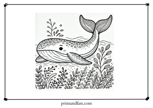 Relaxing whale coloring page 2 3