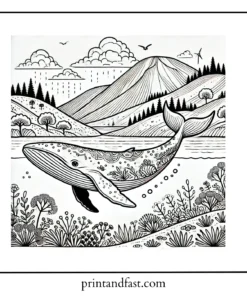 Scenic whale coloring page 2 2