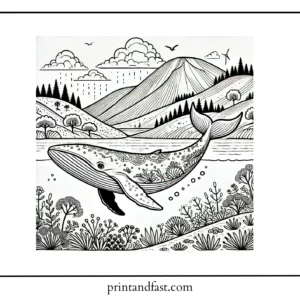 Scenic whale coloring page 2 2