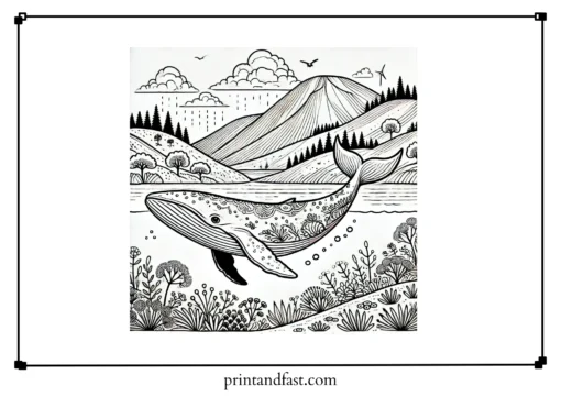 Scenic whale coloring page 2 2