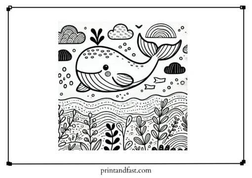 Simple whale coloring page 1