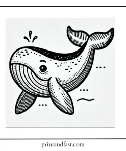 Small whale coloring page 1