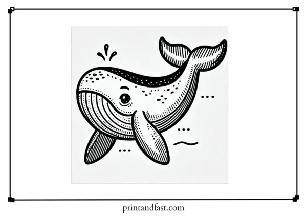 Small whale coloring page 2