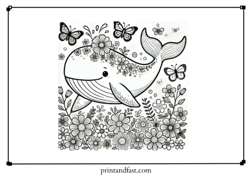 Spring whale coloring page 2 2