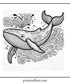 Vibrant whale coloring page 1