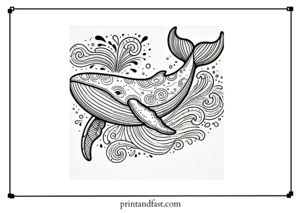 Vibrant whale coloring page 2