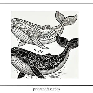 Vintage whale coloring page 2 1