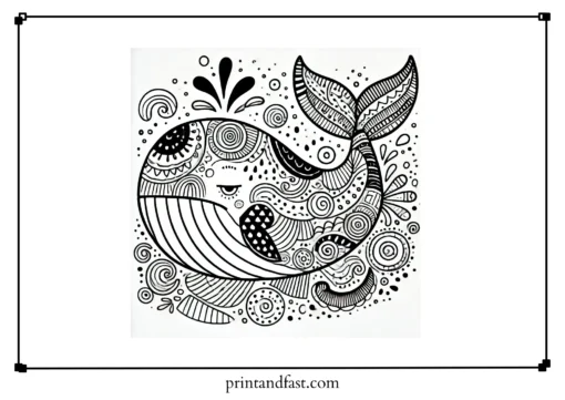 Whimsical whale coloring page 2 1