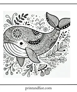 Whimsical whale coloring page 3 1