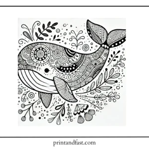 Whimsical whale coloring page 3 1