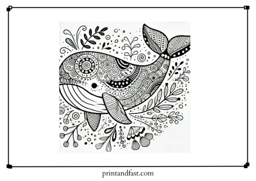 Whimsical whale coloring page 3 1