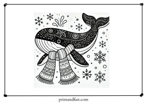 Winter whale coloring page 2 1