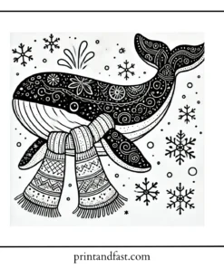 Winter whale coloring page 2 2