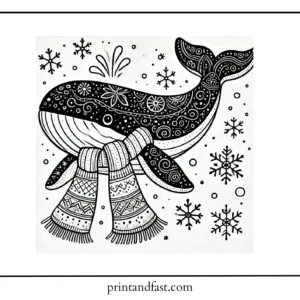 Winter whale coloring page 2 2