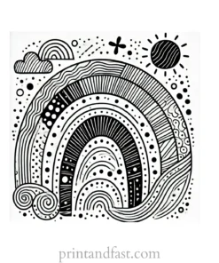 abstract rainbow coloring page