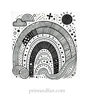 abstract rainbow coloring page