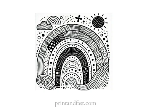 abstract rainbow coloring page