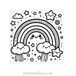 cartoon rainbow coloring page