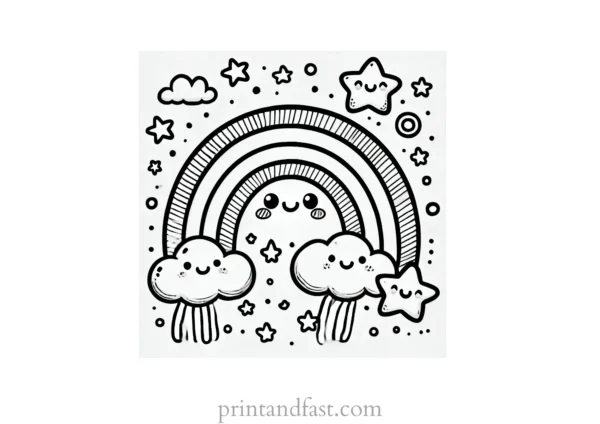 cartoon rainbow coloring page