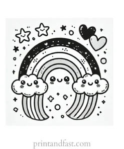 cute rainbow coloring page