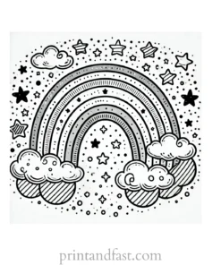 detailed rainbow coloring page