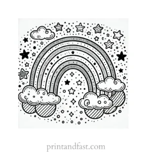 detailed rainbow coloring page