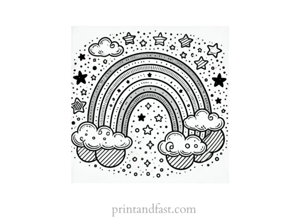 detailed rainbow coloring page