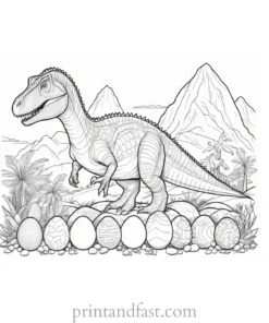 dinosaur coloring page eggs