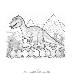 dinosaur coloring page eggs