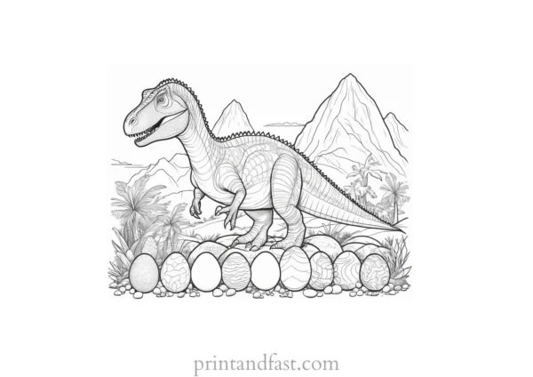 dinosaur coloring page eggs