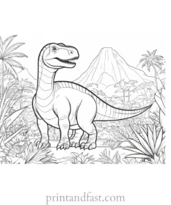 dinosaur coloring page jungle