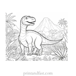 dinosaur coloring page jungle