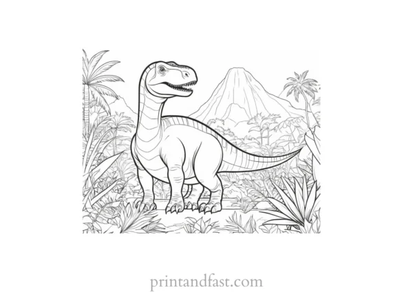 dinosaur coloring page jungle